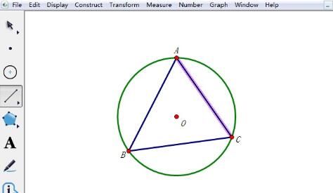 几何画板怎么制作圆的内接三角形？