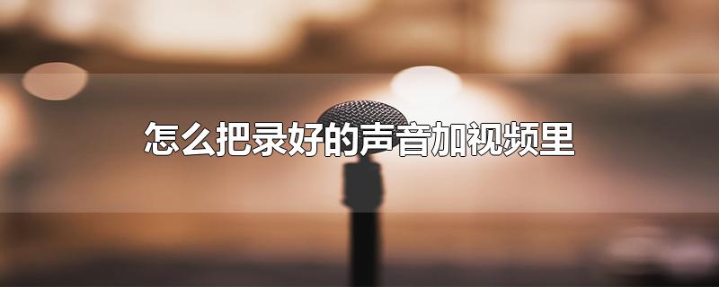 怎么把录好的声音加视频里剪映