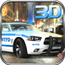 911警察驾驶的汽车追逐3D