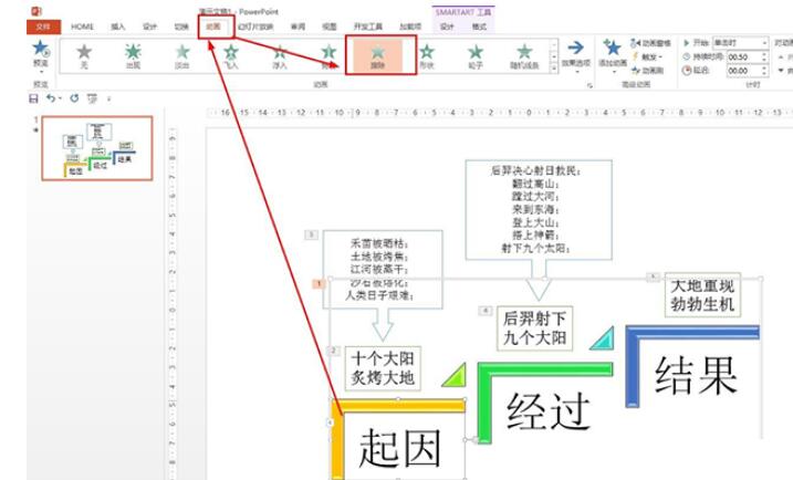 PPT制作羿射九日课文思维导图的图文教程