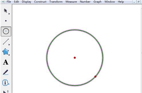 几何画板怎么设置绘制的圆有一部分虚线？