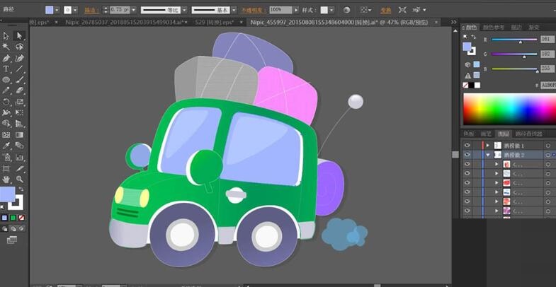ai卡通小货车绘制的详细教程