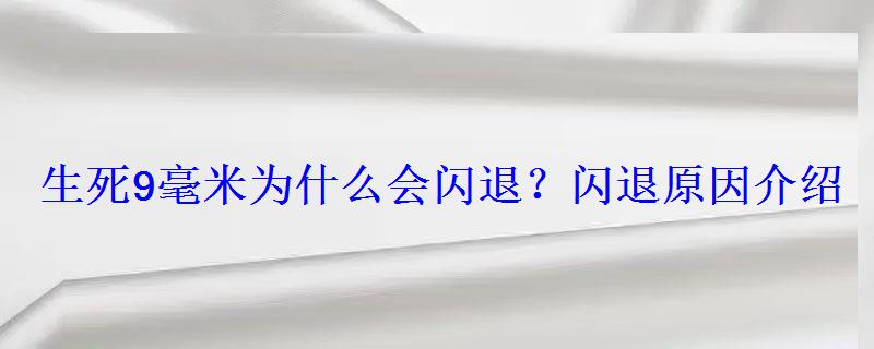 生死9毫米为什么会闪退？闪退原因介绍