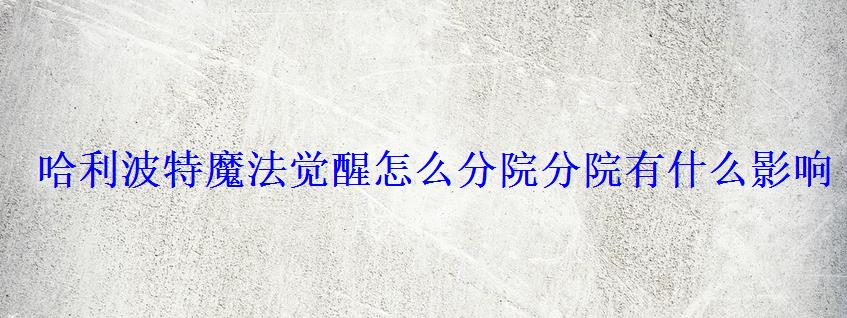 哈利波特魔法觉醒分院有什么用，哈利波特魔法觉醒分院可以更改吗