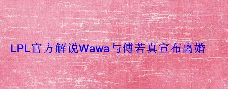 LPL官方解说Wawa与傅若真(宝宝)宣布离婚