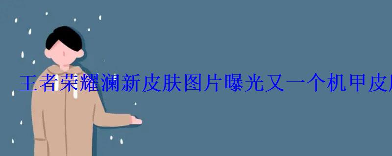 王者荣耀澜新皮肤图片曝光 又一个机甲皮肤即将上线