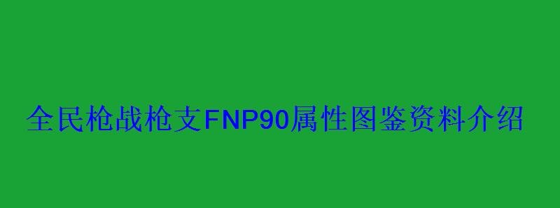 全民枪战枪支FNP90属性图鉴资料介绍